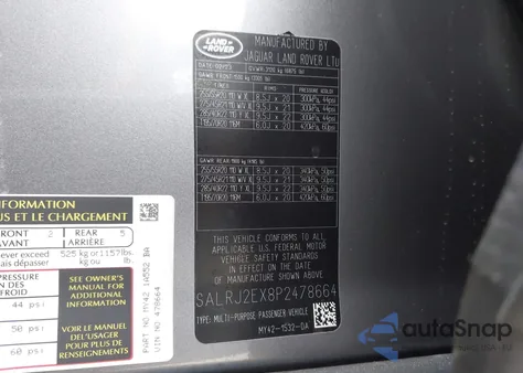 2023 Land Rover Discovery P300 S from USA, damaged, VIN SALRJ2EX8P2478664